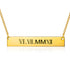 925 Sterling Silver Special Date Roman Numerals Engraved Bar Necklace - onlyone