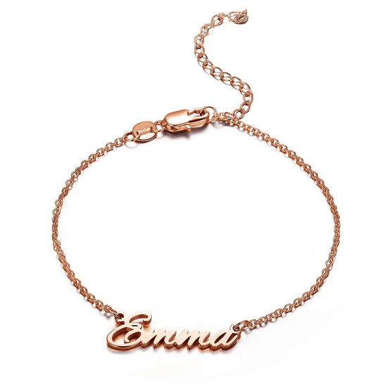 925 Sterling Silver Personalized "Emma" Style Name Bracelet Nameplate Bracelet - onlyone