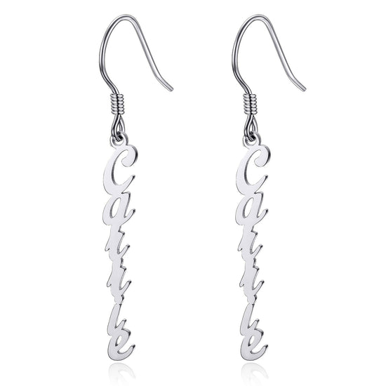 925 Sterling Silver Personalized Name Earrings Nameplate Earrings - onlyone