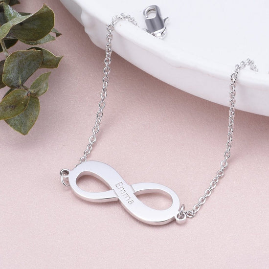 925 Sterling Silver Infinity Custom Name Bracelet - onlyone