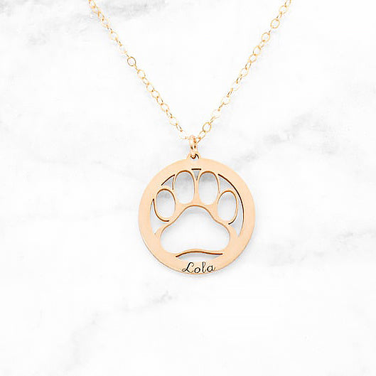 925 Sterling Silver Dog Paw Hollowed-Out Necklace, Gift For Pet Lover - onlyone