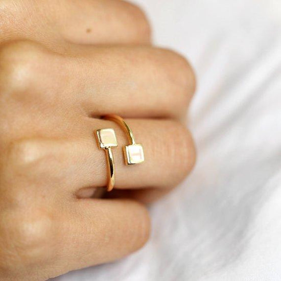 925 Sterling Silver Personalized Geometric Square Spiral Big Block Capital Letter Initial Engraved Ring - onlyone