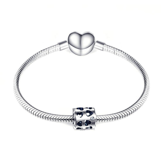 925 Sterling Silver Hollow Love Heart Sterling Silver Charm Fit for Bracelet and Necklace - onlyone