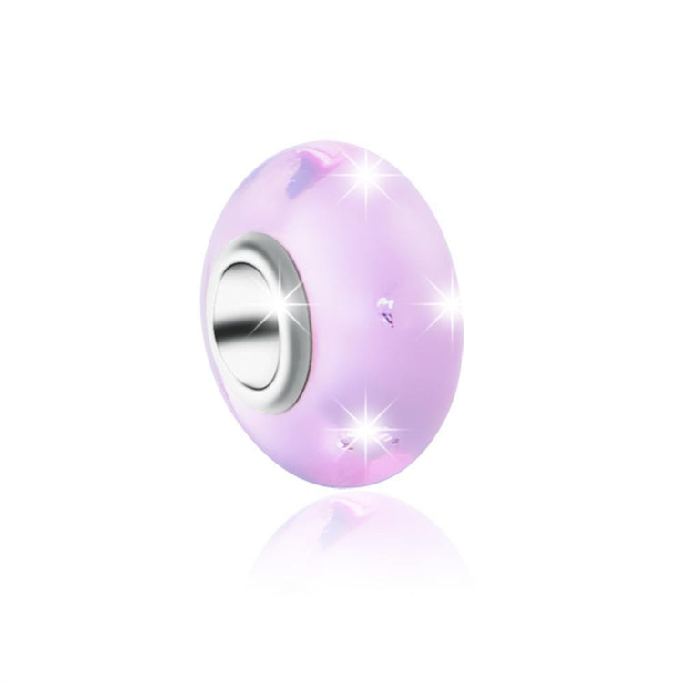 Pink Built-in Bubble Glass Charm for Bracelet and Necklace-925 Sterling Silver - onlyone