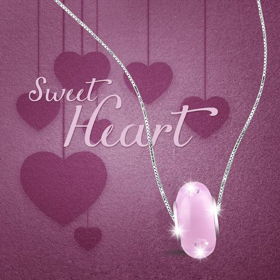 Pink Built-in Bubble Glass Charm for Bracelet and Necklace-925 Sterling Silver - onlyone