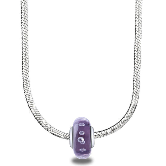 Purple Built-in Bubble Glass Charm for Bracelet and Necklace-925 Sterling Silver - onlyone