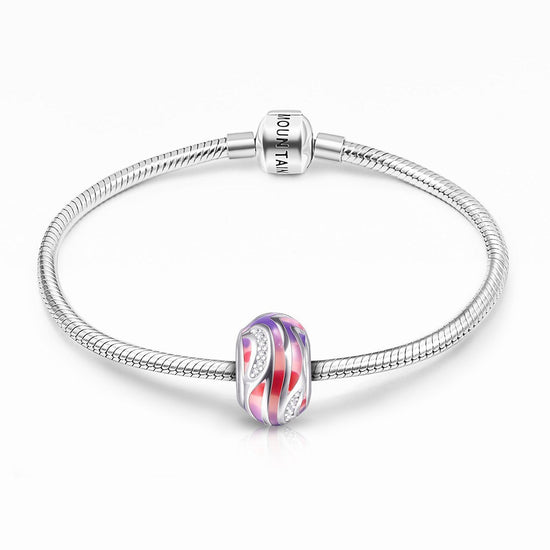 925 Sterling Silver Painting Craft Colorful Charm for Bracelet and Necklace - onlyone