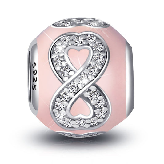 925 Sterling Silver Infinite Love Pink Charm For Bracelet and Necklace - onlyone