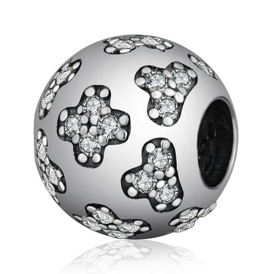 Rhinestones 925 Sterling Silver Charm For Bracelet and Necklace - onlyone