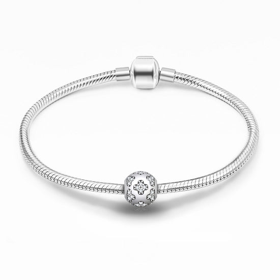 Rhinestones 925 Sterling Silver Charm For Bracelet and Necklace - onlyone