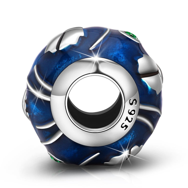Sterling Silver Adorable Ladybug Blue Charm for Bracelet and Necklace - onlyone