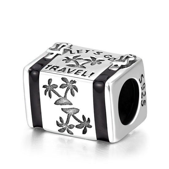 925 Sterling Silver  Suitcase Charm for Bracelet and Necklace - onlyone