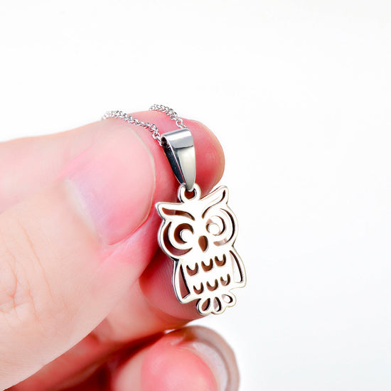 925 Sterling Silver Cute Halloween Owl Necklace - onlyone