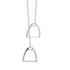 925 Sterling Silver Double Horse Stirrup Necklace - onlyone