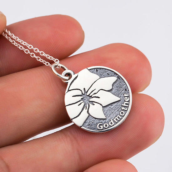 925 Sterling Silver Christ God Mother Bless Round Antique oxide Pendant Necklace - onlyone