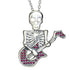 925 Sterling Silver Halloween Guitar Skull Necklace With Red Zircon - onlyone