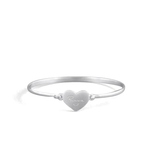 925 Sterling Silver Personalized Love Heart Signature Bangle - onlyone