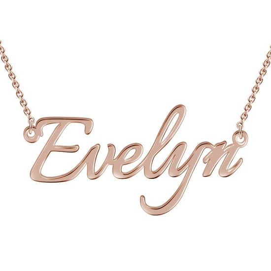 "Evelyn"Style 14K Gold Personalized Name Necklace Adjustable 16" - 20"  White Gold /Yellow Gold/Rose Gold - onlyone