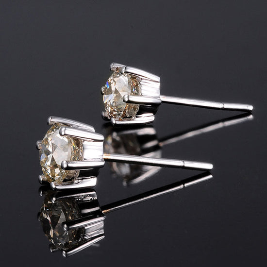 925 Silver Studs Zirconia Cubic Earring 6 Claws Stud Earrings - onlyone