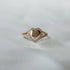 925 Sterling Silver Heart Signet Pave Ring, Custom Name Ring, Statement Ring, Heart Ring, Bridesmaid Jewelry - onlyone