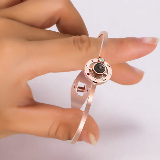 925 Sterling Silver I Love You In 100 Languages Projective Bracelet Valentines Day Gift - onlyone