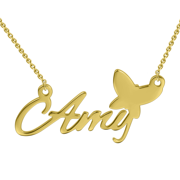 925 Sterling Silver Amy Style Name Necklace Nameplate Necklace - onlyone