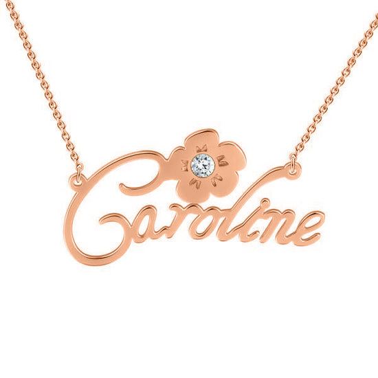 925 Sterling Silver Custom Caroline Name Necklace Nameplate Necklace W