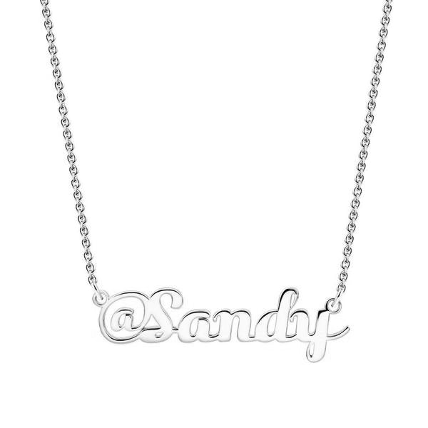 925 Sterling Silver Custom Sandy Name Necklace Nameplate Necklace - onlyone