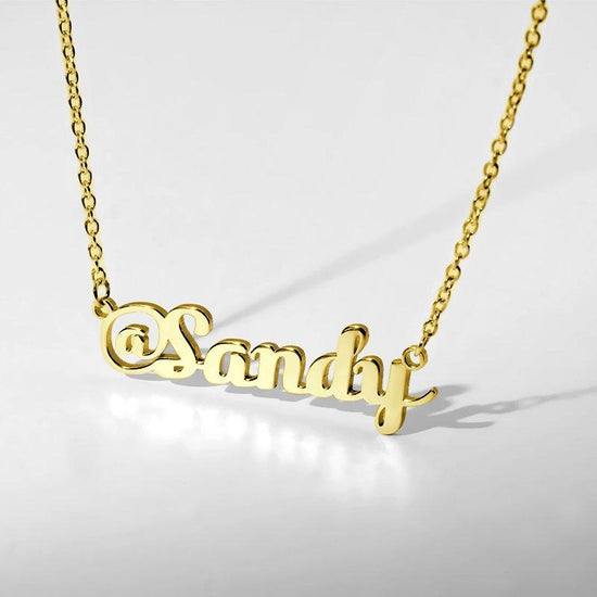 925 Sterling Silver Custom Sandy Name Necklace Nameplate Necklace - onlyone