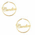 925 Sterling Silver Personalized Script Name Hoop Earrings Nameplate Earrings - onlyone