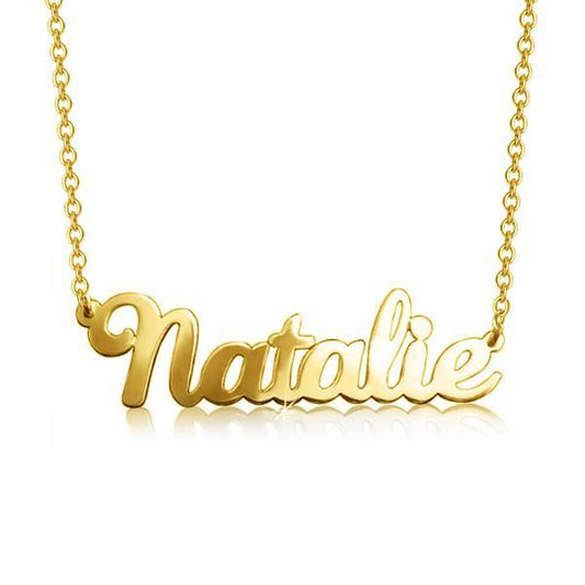 925 Sterling Silver Custom Natalie Name Necklace Nameplate Necklace