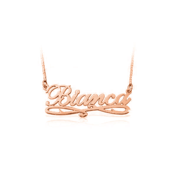 925 Sterling Silver Bianca Style Name Necklace Nameplate Necklace - onlyone