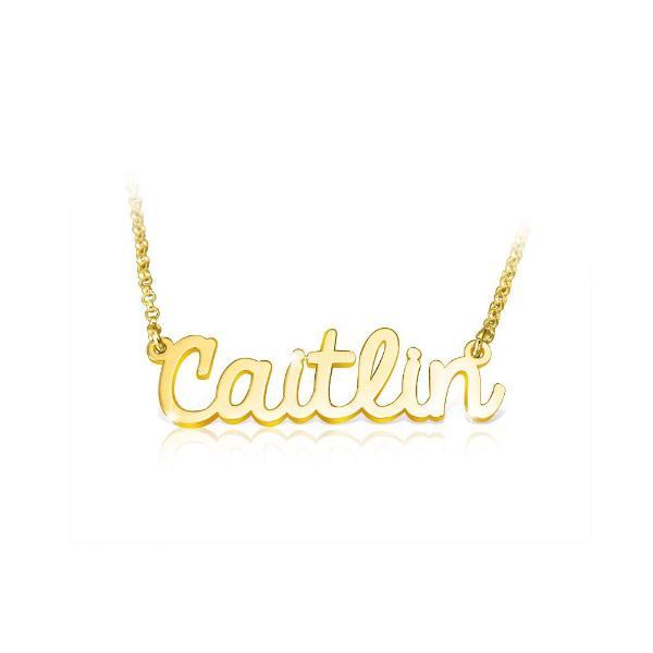925 Sterling Silver "Caitlin" Custom Name Necklace Nameplate Necklace - onlyone