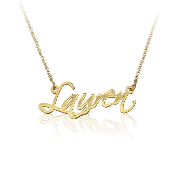 925 Sterling Silver Custom Lauren Name Necklace Nameplate Necklace - onlyone