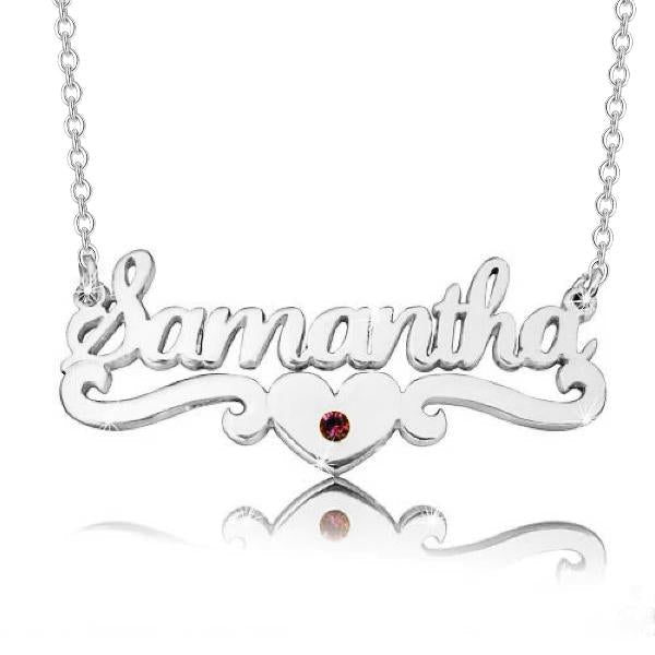 14K Gold Personalized Samantha Style Heart Name Necklaces Adjustable 16" - 20" - onlyone