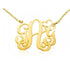 925 Sterling Silver Initial Monogram Necklace - onlyone