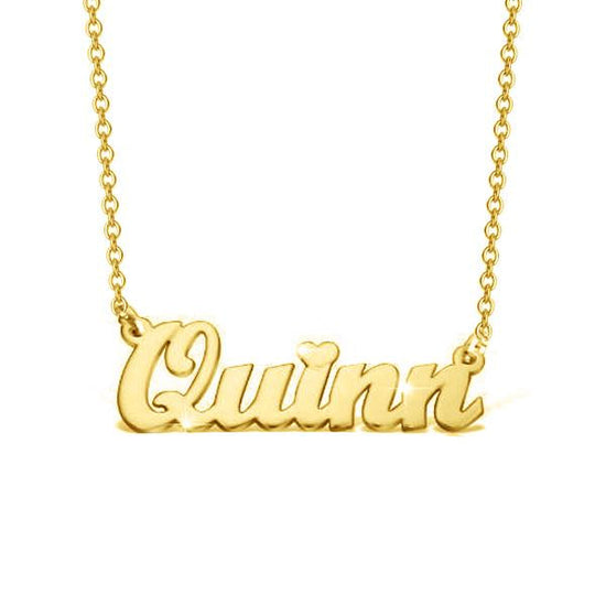 14K Gold Personalized Name Necklace With A Heart Adjustable 16" - 20" - onlyone