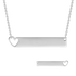 14K Gold Personalized Heart Engravable Bar Necklace Adjustable 16" - 20" White Gold/Yellow Gold/Rose Gold - onlyone