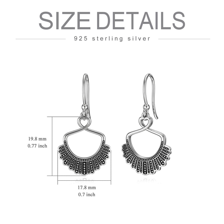 925 Sterling Silver Dissent Collar Dangle Earrings