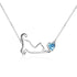 925 Sterling Silver Cat Playing Heart Necklace - onlyone