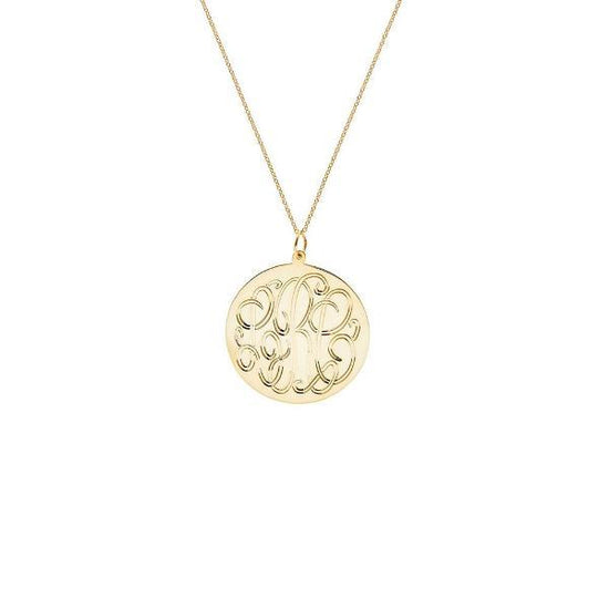 925 Sterling Silver Monogram Engraved Necklace - onlyone