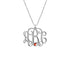 925 Sterling Silver Initial Monogram Necklace With Birthstone - onlyone