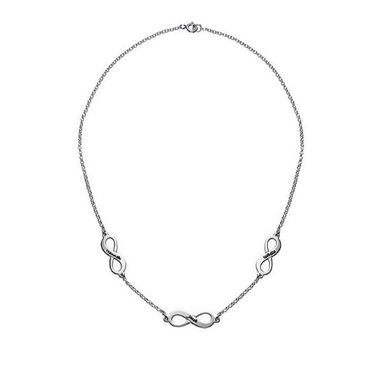925 Sterling Silver Engraved Infinity 3 Names Necklace Nameplate Necklace - onlyone