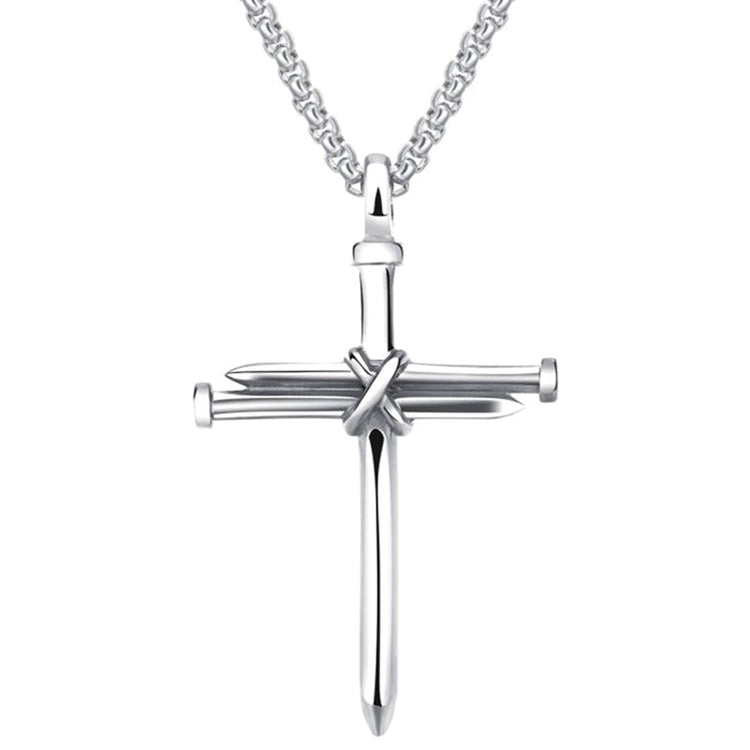 925 Sterling Silver Cross Jewelry Nail Rope Cross Pendant Necklace - onlyone