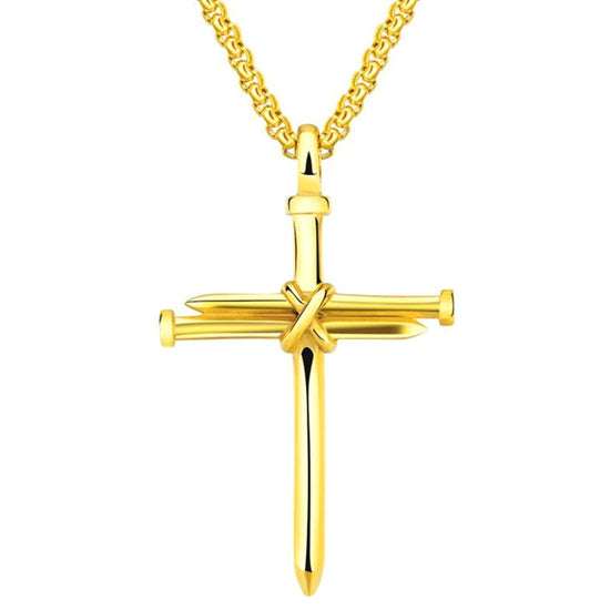 925 Sterling Silver Cross Jewelry Nail Rope Cross Pendant Necklace - onlyone