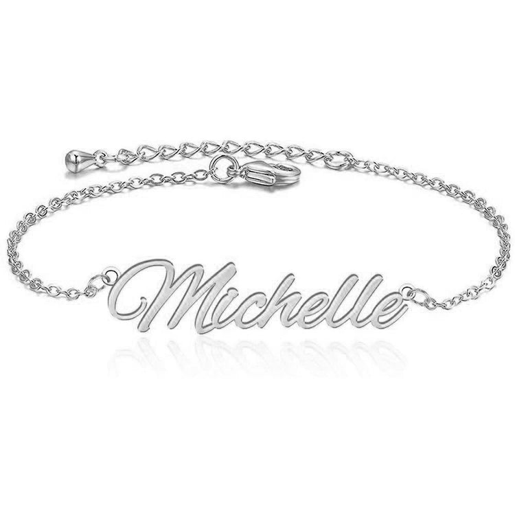 925 Sterling Silver Gold Anklet With Name, Personalized Name Anklet For Women