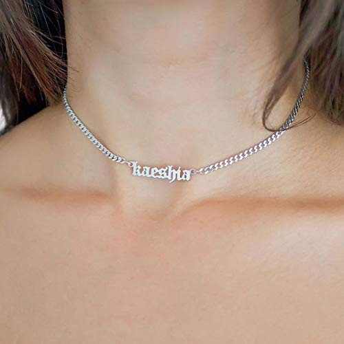 925 Sterling Silver Name Necklace In 3mm Curb Link Chain