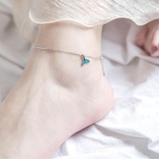 925 Sterling Silver Fishtail Anklet - onlyone