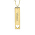 925 Sterling Silver Engraved Vertical Bar Name Necklace Heart Nameplate Necklace - onlyone