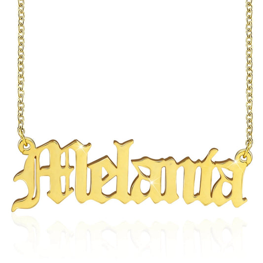 925 Sterling Silber alter englischer Name Halskette Namensschild Halskette